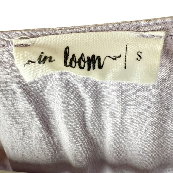 in loom womens midi dress lavender embroidered v neck short sleeve rayon S - Picture 6 of 7